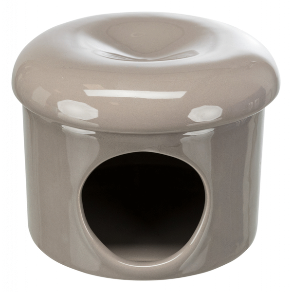 Afbeelding Trixie Keramiek Huis - Kooi Accessoire - Ø16x12 cm Taupe door Petsplace.nl