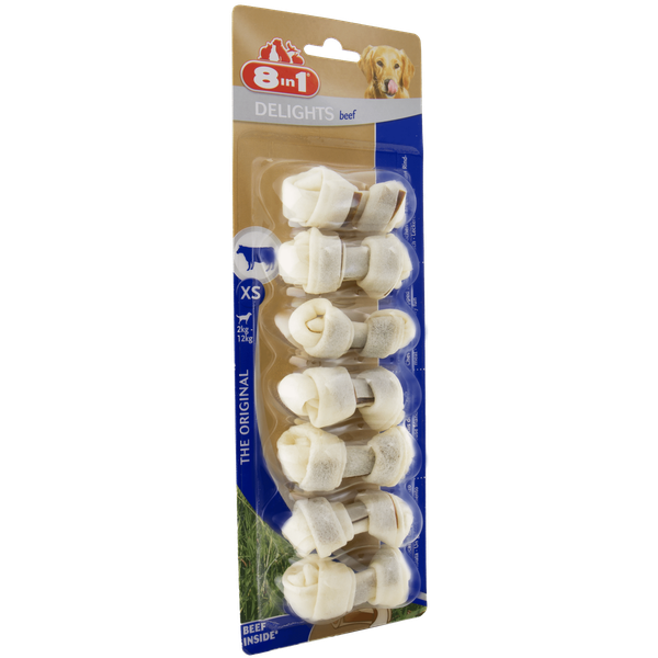 Afbeelding 8in1 Delights Kauwknook Rundvlees - Hondensnacks - Xsmall door Petsplace.nl