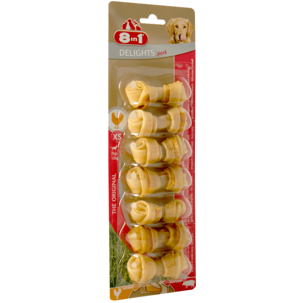 Afbeelding 8in1 Delight Pork Varken - Hondensnacks - Xsmall door Petsplace.nl