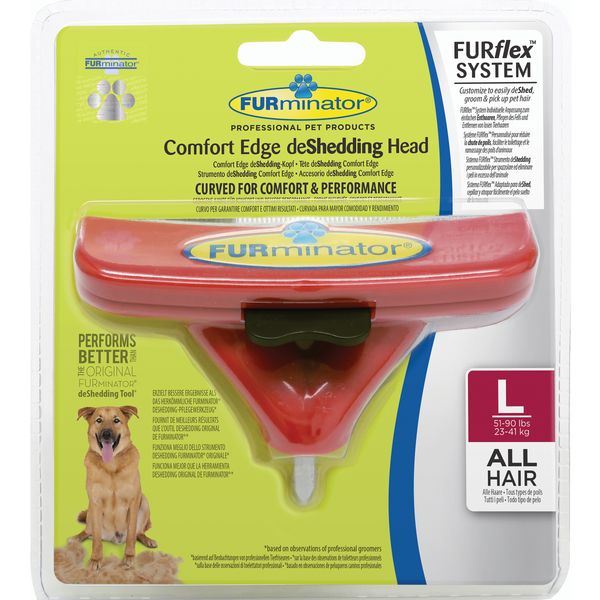 Furminator Furflex Dog Deshedding Tool - Hondenvachtkam - 14x5x15.5 cm Rood Alle Haartype Large