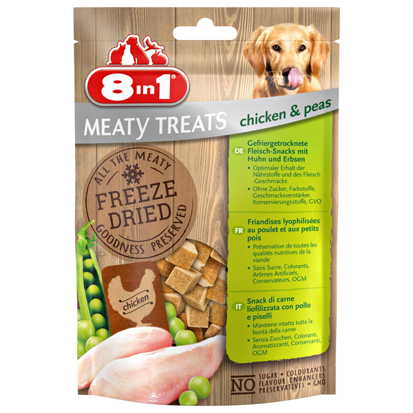 Afbeelding 8in1 Freeze Dried 50 g - Hondensnacks - Kip&Erwt door Petsplace.nl