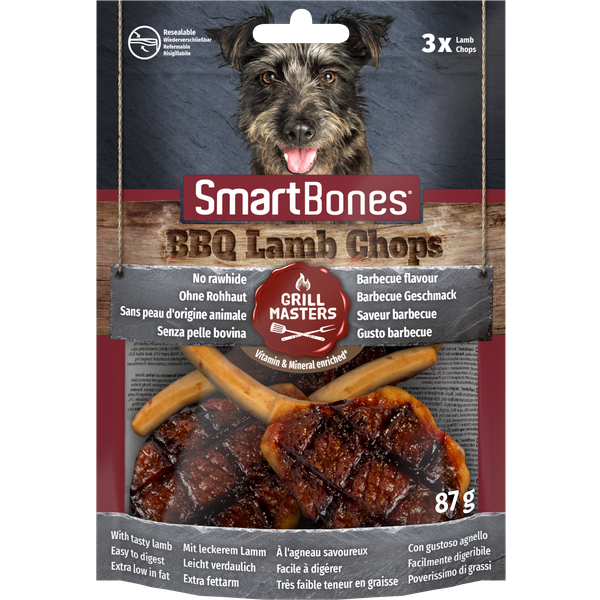 Afbeelding SmartBones Grill Masters BBQ Lamb Chops kauwsnack hond (3 st) Per verpakking door Petsplace.nl