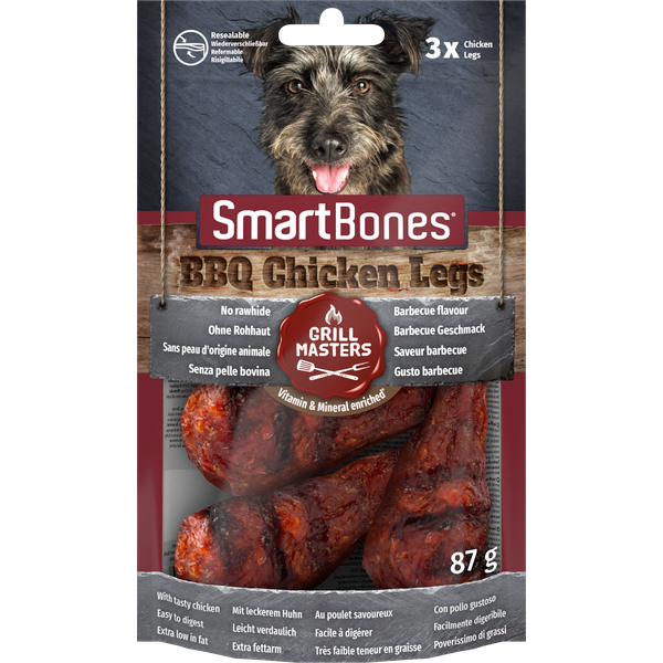 SmartBones Grill Masters BBQ Chicken Legs kauwsnack hond (3 st) Per verpakking