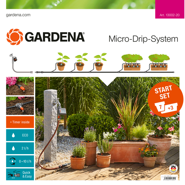 Afbeelding Gardena Micro Drip Start Set M Voor Bloempotten Met Besproeiingscomputer door Petsplace.nl
