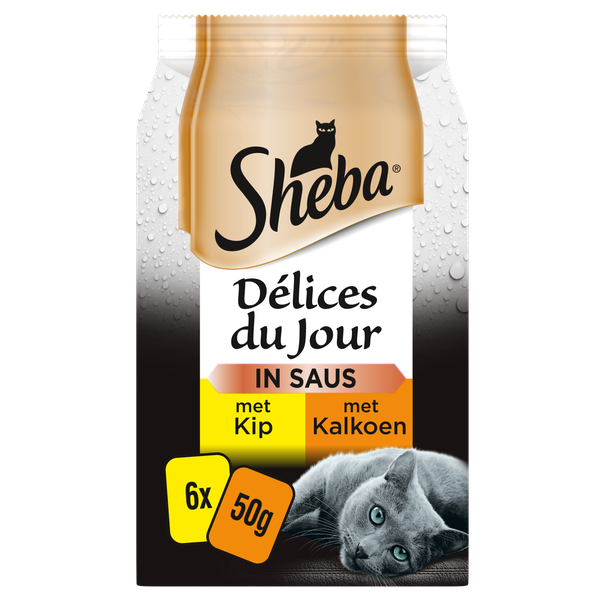 Sheba Délices du Jour Gevogelte Selectie in Saus 50 gr per 6