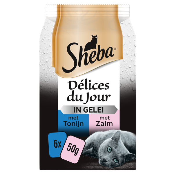Afbeelding Sheba Délices du Jour met tonijn/zalm in gelei kattenvoer (6 x 50 g) Per verpakking door Petsplace.nl