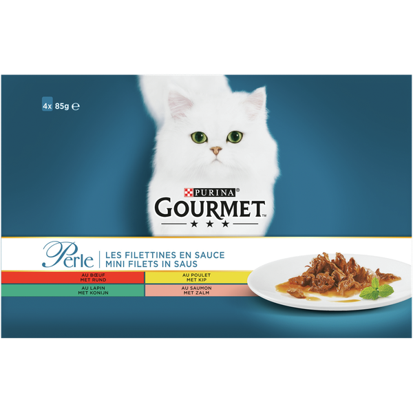 Afbeelding Gourmet Perle Pouch Multipack 4x85 g - Kattenvoer - Vleesmix&Vlees door Petsplace.nl