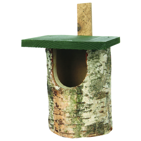 Afbeelding Wildbird Nestkast Berk Halfholenbroeders - Broeden - 17.5x22.5x30 cm Grijs Groen door Petsplace.nl