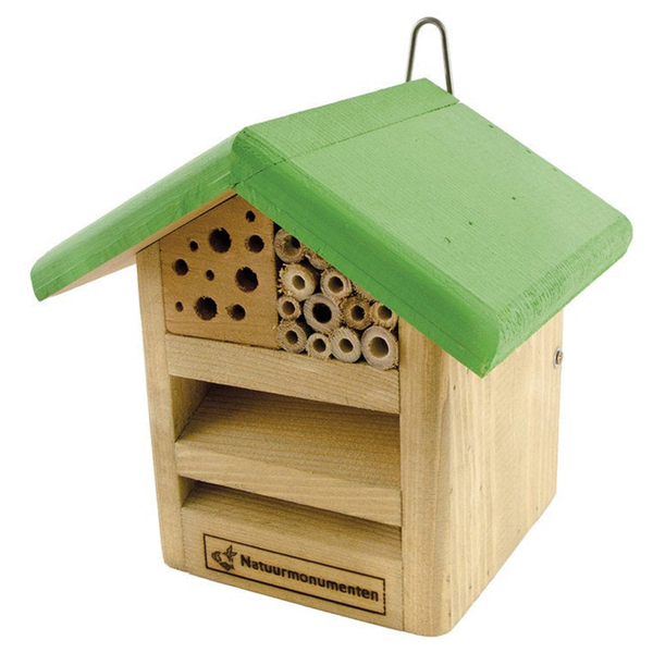 Afbeelding Natuurmonumenten Insectenhuisje Voor Lieveheersbeestjes En Bijen - Nestkast - 18x16x18 cm door Petsplace.nl