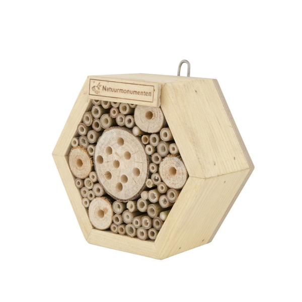 Afbeelding Natuurmonumenten Insectenhuis Zeshoek - Nestkast - 8x16x16 cm Small door Petsplace.nl