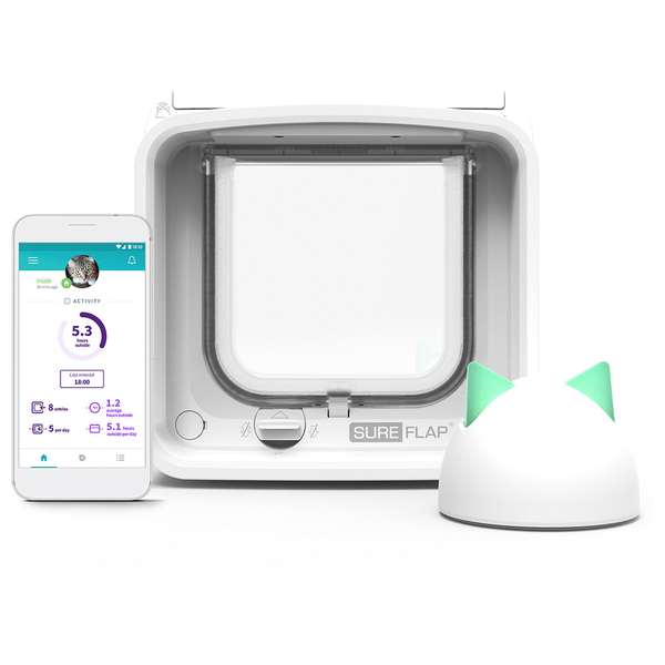 Afbeelding Sureflap Microchip Kattenluik Connect Bundel - Kattenluik - Wit door Petsplace.nl