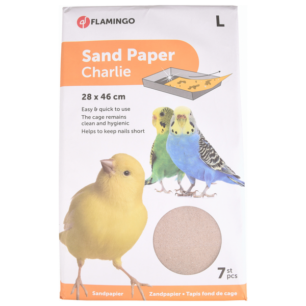 Afbeelding Flamingo Zandpapier 7 stuks - Vogelbodembedekking - 46x28 cm door Petsplace.nl