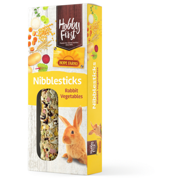 Afbeelding Hobbyfirst Hope Farms Nibblesticks Rabbit Vegetables - Konijnensnack - 90 g door Petsplace.nl