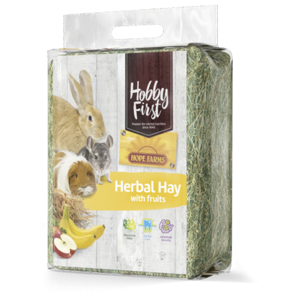 Afbeelding Hobbyfirst Hope Farms Herbal Hay With Fruits - Ruwvoer - 1 kg door Petsplace.nl