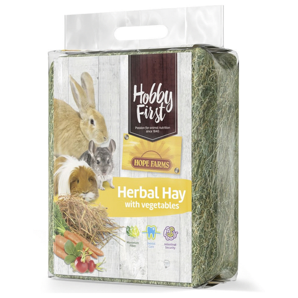 Afbeelding Hobbyfirst Hope Farms Herbal Hay With Vegetables - Ruwvoer - 1 kg door Petsplace.nl
