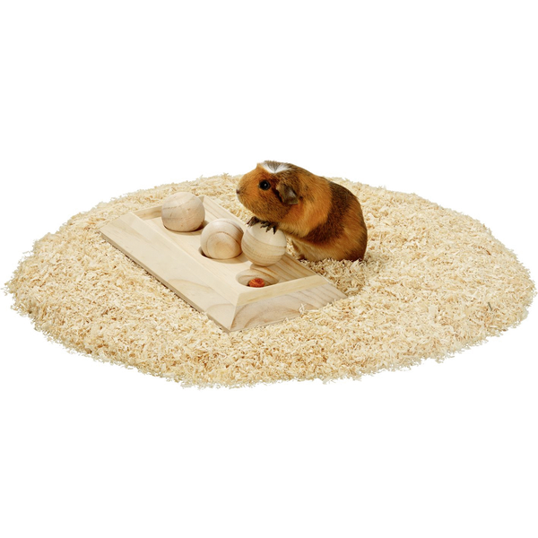 Afbeelding Flamingo Knaagdierspeelgoed Rody Brain Train Plaat 3 Kogels - Speelgoed - 30x15x5.5 cm Naturel door Petsplace.nl