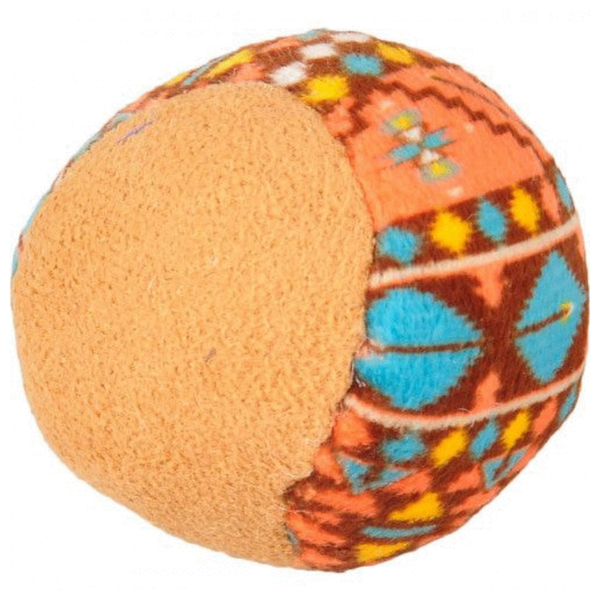 Afbeelding Flamingo Indy Bal - Kattenspeelgoed - 50x50x50 mm Beige Oranje Turquoise door Petsplace.nl