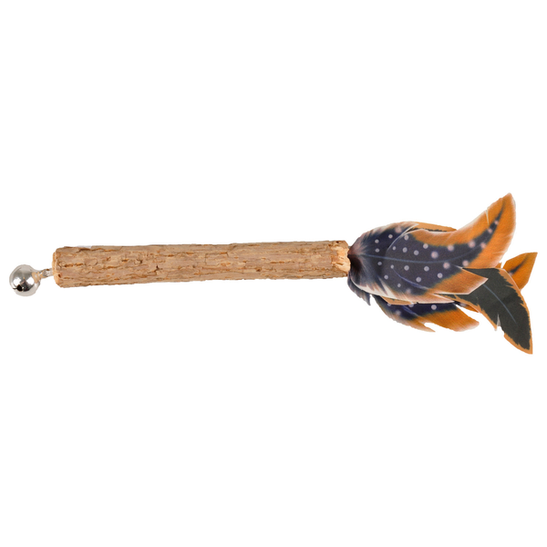Afbeelding Flamingo Jungle Stokje Met Bel - Kattenspeelgoed - 50x20x220 mm Bruin Beige Blauw door Petsplace.nl
