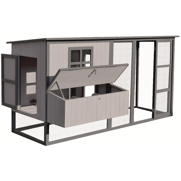 Afbeelding Flamingo Kippenhok Calypso Cottage - Kippenhok - 222x102x112 cm Grijs Taupe door Petsplace.nl
