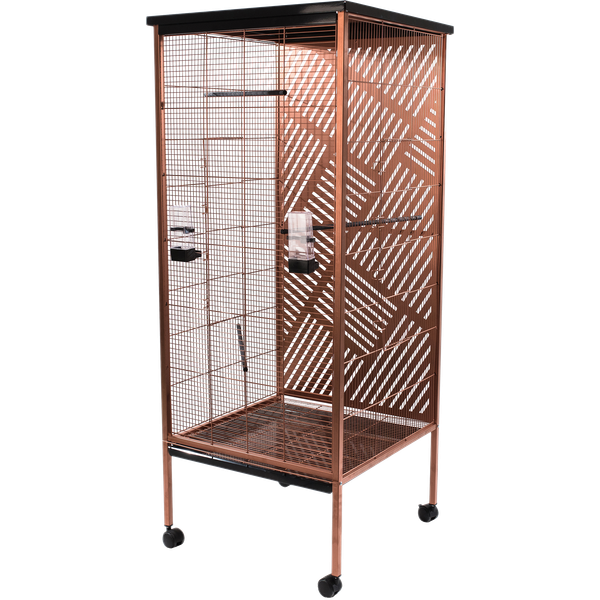 Afbeelding Flamingo Volière Falco - Vogelverblijven - 60x60x151.5 cm Koper Zwart Bruin door Petsplace.nl