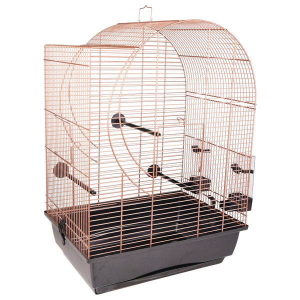 Afbeelding Flamingo Vogelkooi Kelby - Vogelverblijven - 45x32x64 cm Bruin Koper Zwart door Petsplace.nl