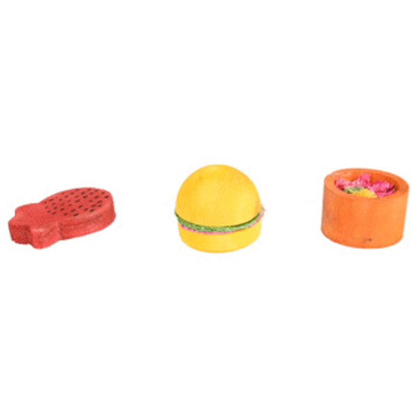Afbeelding Flamingo Knaagdierenspeelgoed Bernie Hout - Speelgoed - Multi-Color 3 stuks door Petsplace.nl