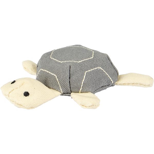 Flamingo Natural Fun Schildpad - Kattenspeelgoed - 11 cm Grijs Beige