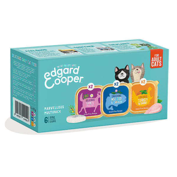 Multipack natvoer voor volwassen katten EdgardCooper 6 X 85 g