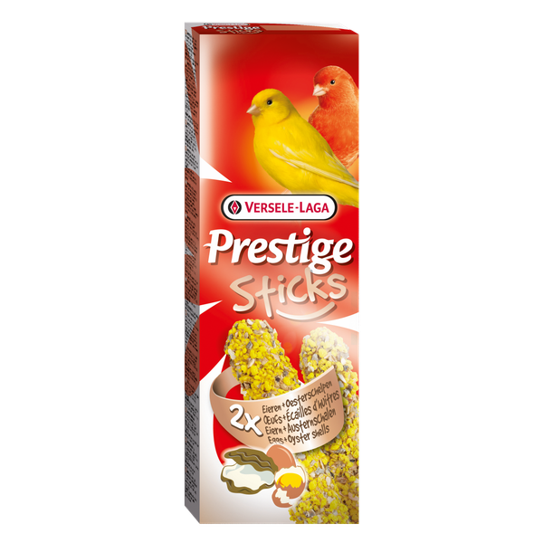 Afbeelding Versele-Laga Prestige Sticks Kanarie - Vogelsnack - Ei&Oesterschelp door Petsplace.nl