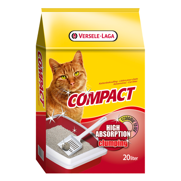 Afbeelding Versele-Laga Compact Klontvormend Bentonite - Kattenbakvulling - 20 l 20 kg door Petsplace.nl