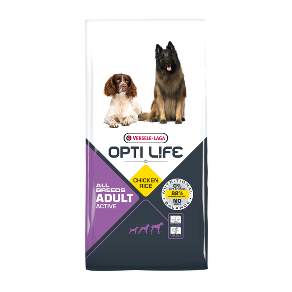 Afbeelding Opti Life Adult Active hondenvoer 12.5 kg door Petsplace.nl