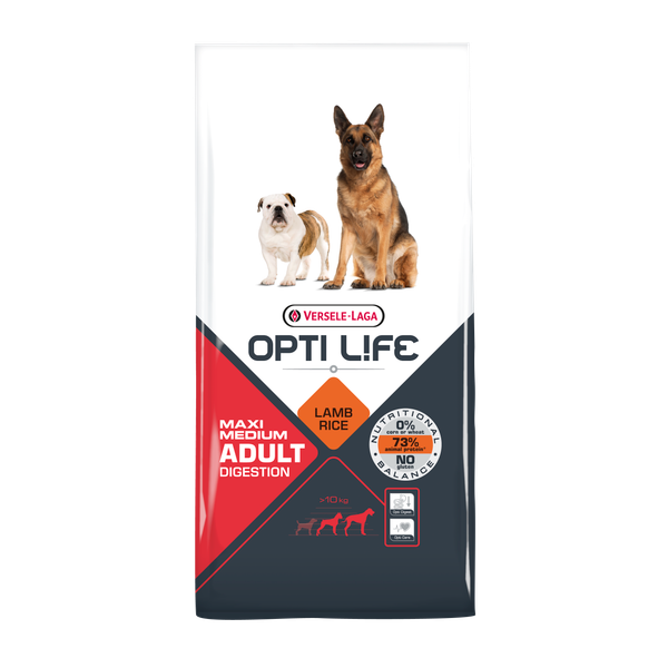 Afbeelding Opti Life Adult Digestion Medium/Maxi hondenvoer 12.5 kg door Petsplace.nl