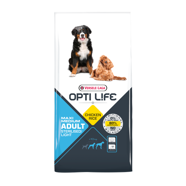 Afbeelding Opti Life Adult Light Medium/Maxi hondenvoer 12.5 kg door Petsplace.nl