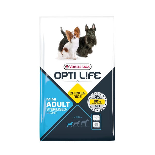 Afbeelding Opti Life Adult Light Mini hondenvoer 7.5 kg door Petsplace.nl