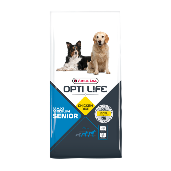 Afbeelding Opti Life Senior Medium/Maxi hondenvoer 12.5 kg door Petsplace.nl