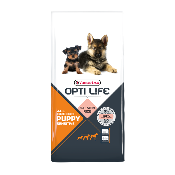 Afbeelding Opti Life Puppy Sensitive All Breeds hondenvoer 12.5 kg door Petsplace.nl