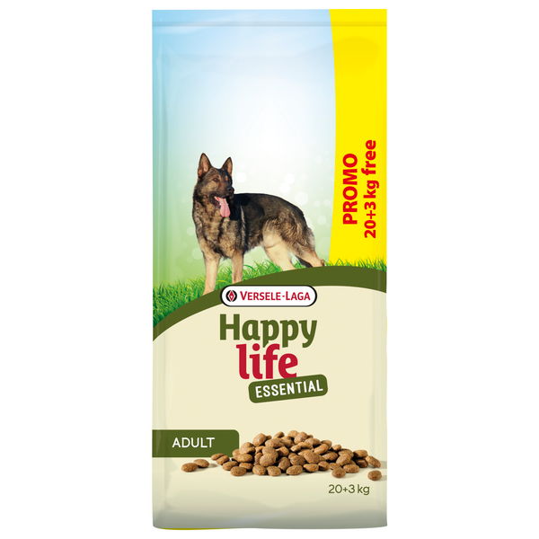 Afbeelding Happy Life Essential Adult hondenvoer 20 + 3 kg door Petsplace.nl