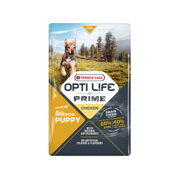 Opti Life Prime Puppy All Breeds Kip - Hondenvoer - 2.5 kg Graanvrij