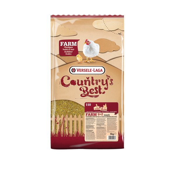 Afbeelding Versele-Laga Country`s Best Farm 1&2 Mash Groeikorrel Vlees Kip - Kippenvoer - 5 kg Van 0 Weken door Petsplace.nl