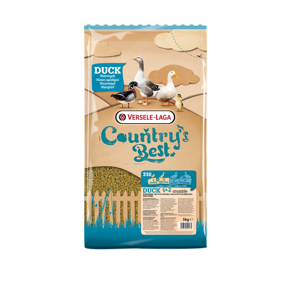 Versele-Laga Country`s Best Duck 1&2 Crumble Watervogels - Pluimveevoer - 5 kg Van 0 Weken