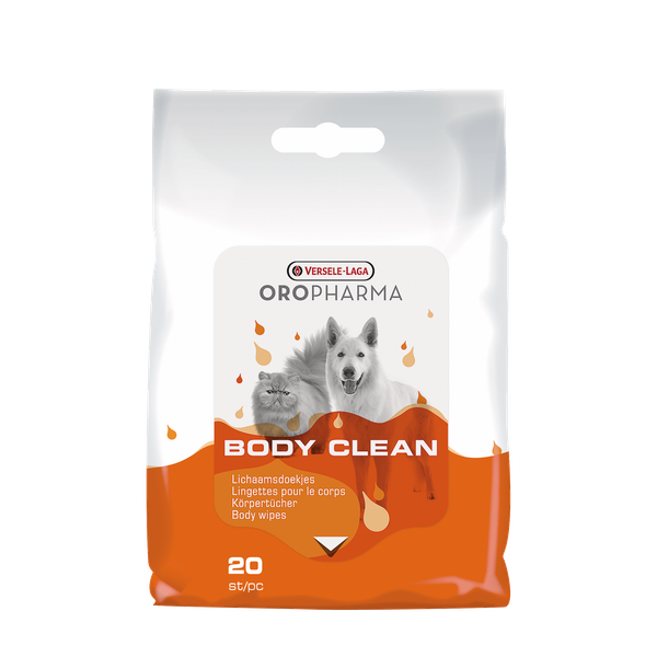 Afbeelding Versele-Laga Oropharma Body Clean Cat & Dog Doekjes - Vachtverzorging - 20 stuks door Petsplace.nl