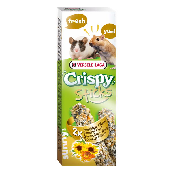 Versele Laga Crispy Sticks GerbilMuis Zonnebloem Knaagdiersnack Natuur 2x55 g