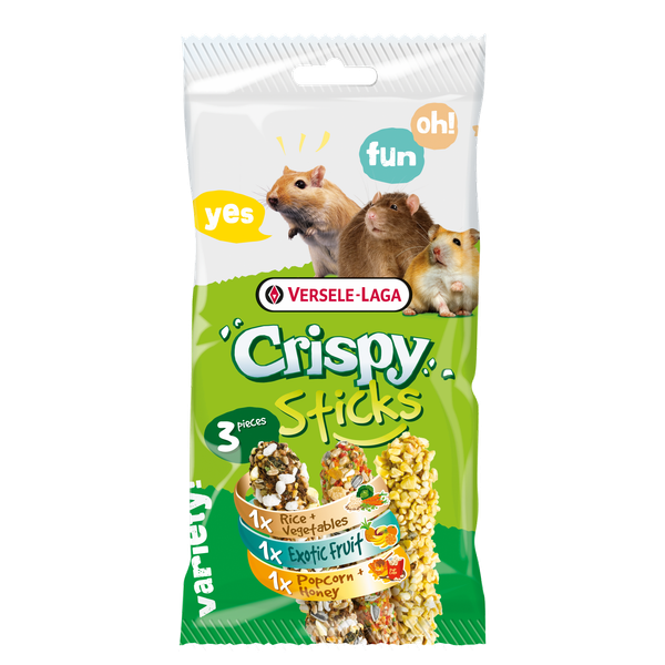 Versele-Laga Crispy Sticks Triple Variety Pack - Knaagdiersnack - Mix 3x55 g Omnivoren