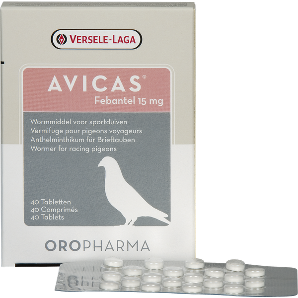 Afbeelding Versele-Laga Oropharma Avicas Wormmiddel - Duivenapotheek - 40 tab Febantel door Petsplace.nl