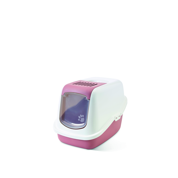 Afbeelding Savic Kattentoilet Nestor Earth 56 x 39 x 38.5 cm - Kattenbak - Roze&Wit door Petsplace.nl