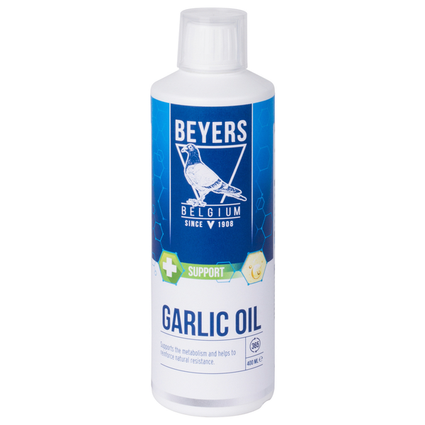 Afbeelding Beyers Garlic Oil - Duivensupplement - 400 ml door Petsplace.nl