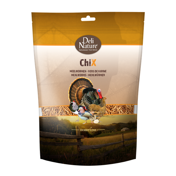 Afbeelding Deli Nature Chix Meelwormen - Kippenvoer - 500 g door Petsplace.nl