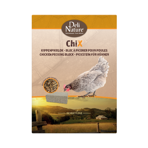 Afbeelding Deli Nature Chix Kippenpikblok - Kippenvoer - 1 kg door Petsplace.nl