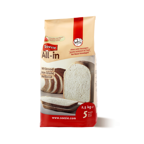 Afbeelding Soezie All-In Wit Brood - Bakproducten - 2.5 kg door Petsplace.nl