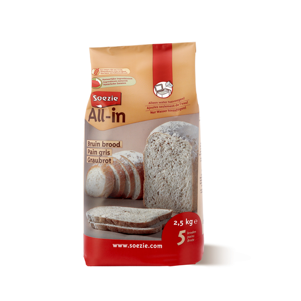 Afbeelding Soezie All-In Bruin Brood - Bakproducten - 2.5 kg door Petsplace.nl